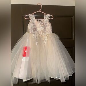 JJs House Cream Lace toddler girl Dress 3T
